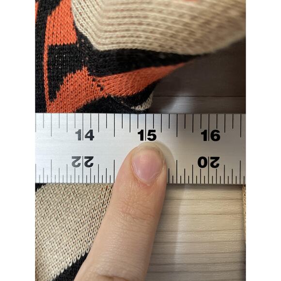 t/o Sweater Dress Womens XS Black Orange Beige Aztec Tribal Knit 3/4 Sleeve - Picture 5 of 10